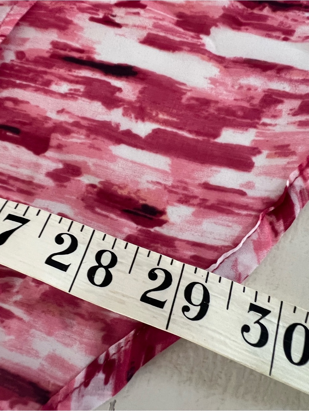George Pink Abstract Print Split-Neck blouse - Picture 8 of 9
